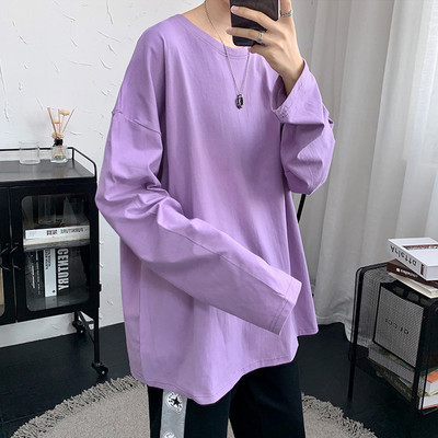 Muška jednobojna majica dugih rukava