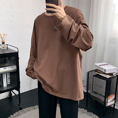 Muška jednobojna majica dugih rukava