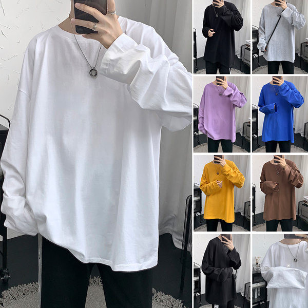 Muška jednobojna majica dugih rukava