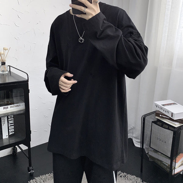 Muška jednobojna majica dugih rukava