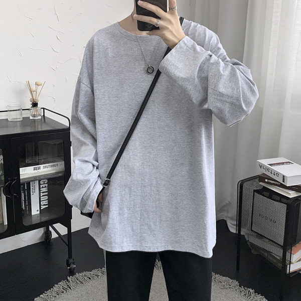 Muška jednobojna majica dugih rukava