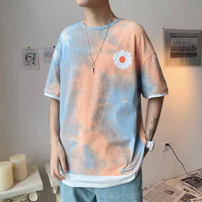 Tricou casual barbatesc in culori irizate