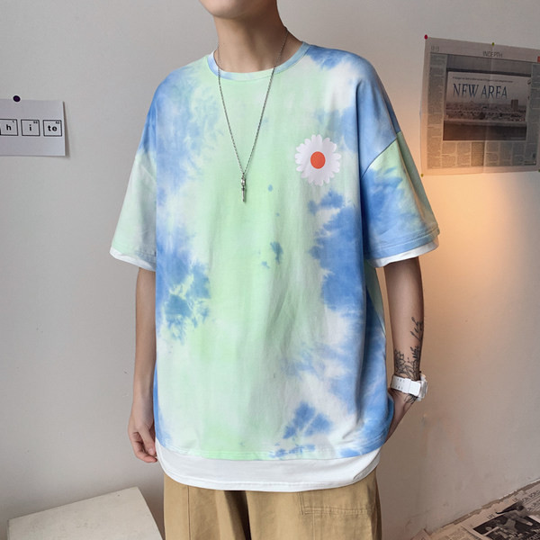 Tricou casual barbatesc in culori irizate