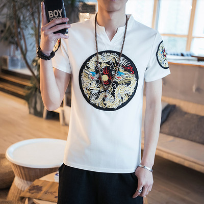 Bluză bărbătească mulată cu broderie