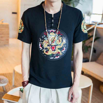 Bluză bărbătească mulată cu broderie