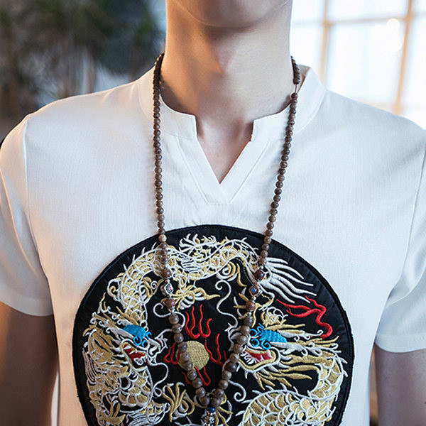 Bluză bărbătească mulată cu broderie