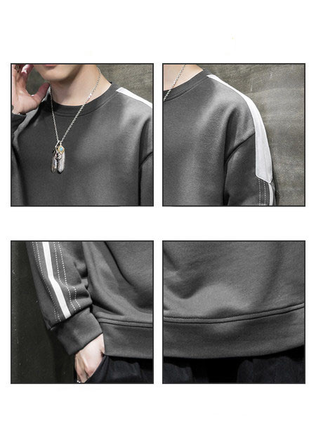 Bluză pentru bărbați cu decolteu oval și mâneci lungi