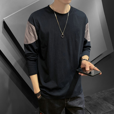 Ανδρική μπλούζα με χρωματιστές ραφές και μακριά μανίκια