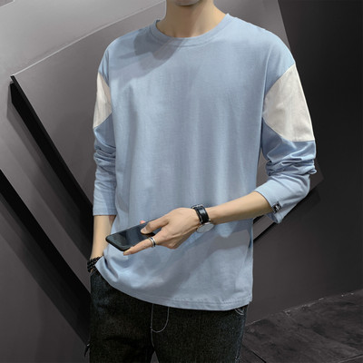 Ανδρική μπλούζα με χρωματιστές ραφές και μακριά μανίκια