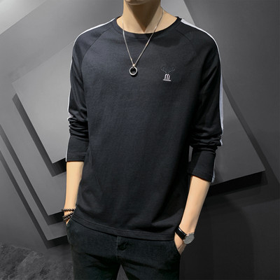 Ανδρική μπλούζα με χρωματιστές ραφές και μακριά μανίκια