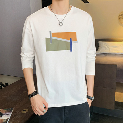 Ανδρική μπλούζα με χρωματιστές ραφές και μακριά μανίκια