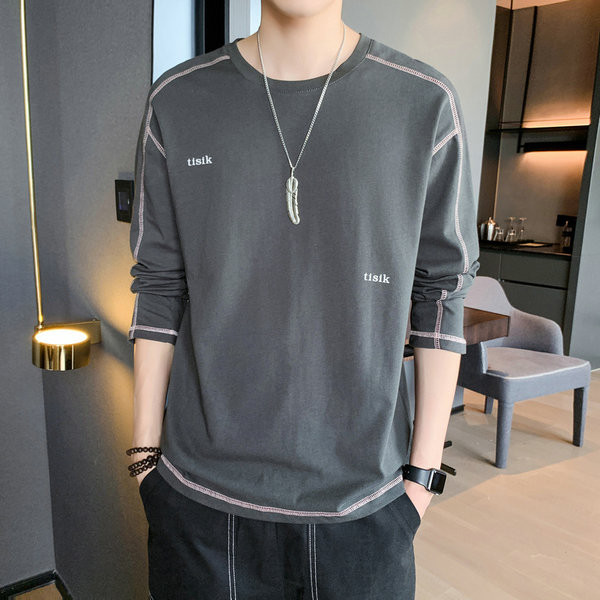 Ανδρική μπλούζα με χρωματιστές ραφές και μακριά μανίκια