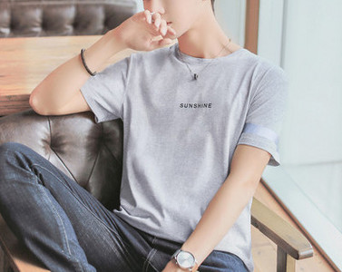 Ανδρικό μπλουζάκι μοντέρνο με κοντά μανίκια και στρογγυλή λαιμόκοψη - διάφορα χρώματα