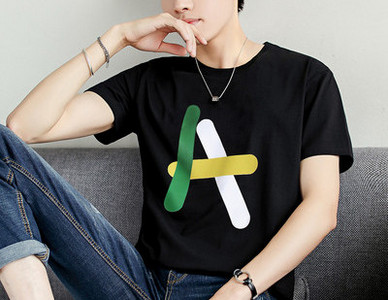 Ανδρικό μπλουζάκι μοντέρνο με κοντά μανίκια και στρογγυλή λαιμόκοψη - διάφορα χρώματα