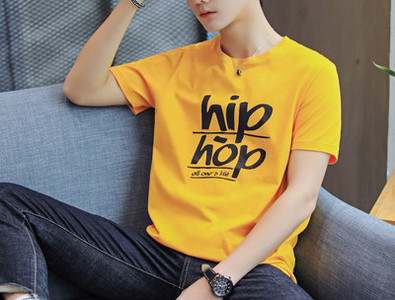 Ανδρικό μπλουζάκι μοντέρνο με κοντά μανίκια και στρογγυλή λαιμόκοψη - διάφορα χρώματα