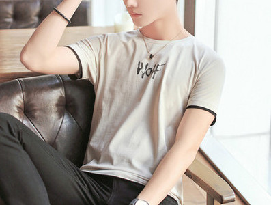 Ανδρικό μπλουζάκι μοντέρνο με κοντά μανίκια και στρογγυλή λαιμόκοψη - διάφορα χρώματα