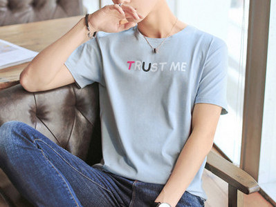 Ανδρικό μπλουζάκι μοντέρνο με κοντά μανίκια και στρογγυλή λαιμόκοψη - διάφορα χρώματα