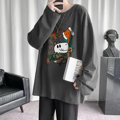 Ανδρική μπλούζα με μακριά μανίκια και πολύχρωμο απλικέ