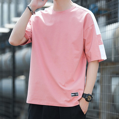 Tricou modern pentru bărbați cu mâneci 3/4 și emblemă