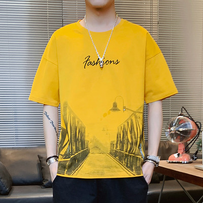 Tricou bărbătesc cu aplicație și mâneci scurte - mai multe modele