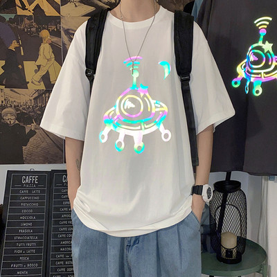 Tricou casual barbatesc cu aplicatie colorata