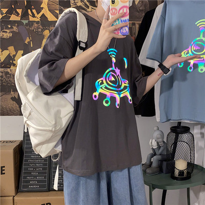 Tricou casual barbatesc cu aplicatie colorata