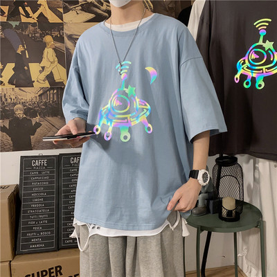 Tricou casual barbatesc cu aplicatie colorata