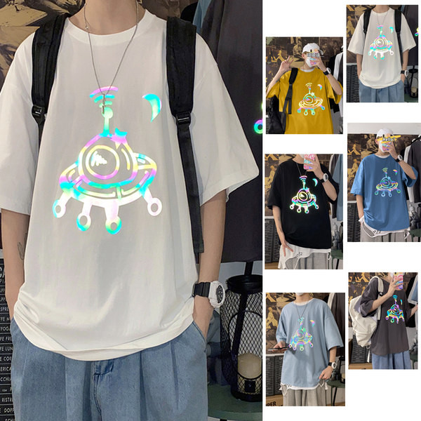 Tricou casual barbatesc cu aplicatie colorata