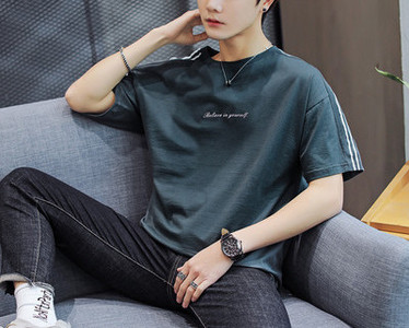 Tricou barbatesc model nou cu maneci scurte si decolteu rotund - mai multe culori