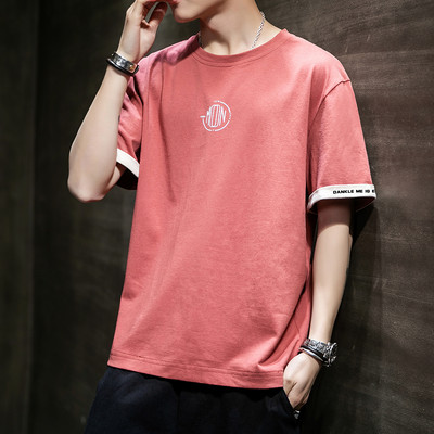 Tricou bărbătesc cu decolteu oval și inscripție - mai multe modele