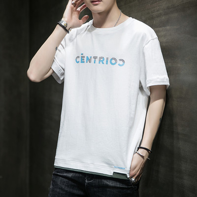 Tricou bărbătesc cu decolteu oval și inscripție - mai multe modele