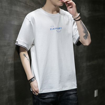 Tricou bărbătesc cu decolteu oval și inscripție - mai multe modele