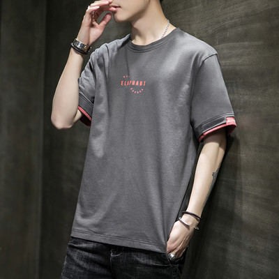 Tricou bărbătesc cu decolteu oval și inscripție - mai multe modele