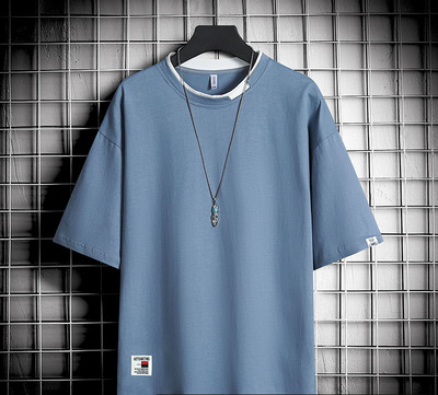 Tricou modern pentru bărbați cu decolteu rotund și mâneci 3/4