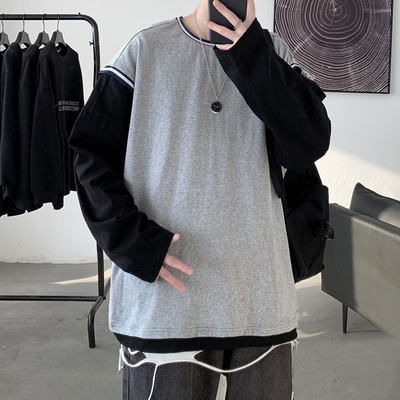 Bluză bărbătească cu decolteu oval și mâneci lungi în mai multe culori