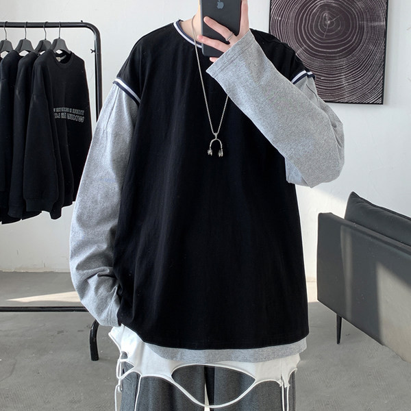 Bluză bărbătească cu decolteu oval și mâneci lungi în mai multe culori