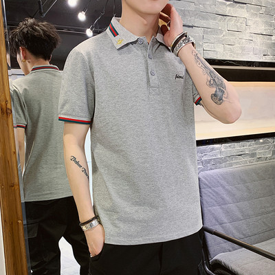 Ανδρικό μπλουζάκι με κλασικό κολάρο και κέντημα - διάφορα μοντέλα