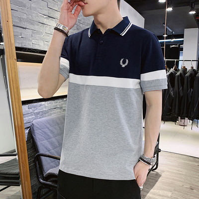 Ανδρικό μπλουζάκι με κλασικό κολάρο και κέντημα - διάφορα μοντέλα