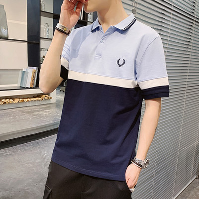 Ανδρικό μπλουζάκι με κλασικό κολάρο και κέντημα - διάφορα μοντέλα