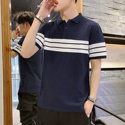 Ανδρικό μπλουζάκι με κλασικό κολάρο και κέντημα - διάφορα μοντέλα