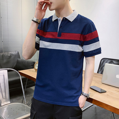 Ανδρικό μπλουζάκι με κλασικό κολάρο και κέντημα - διάφορα μοντέλα