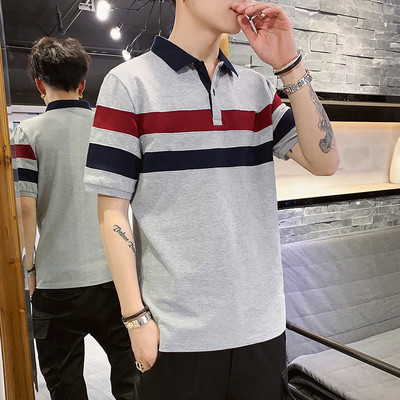 Ανδρικό μπλουζάκι με κλασικό κολάρο και κέντημα - διάφορα μοντέλα