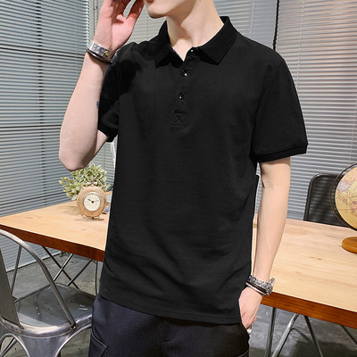 Ανδρικό μπλουζάκι με κλασικό κολάρο και κέντημα - διάφορα μοντέλα