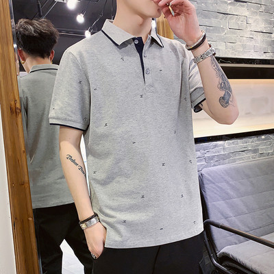 Ανδρικό μπλουζάκι με κλασικό κολάρο και κέντημα - διάφορα μοντέλα