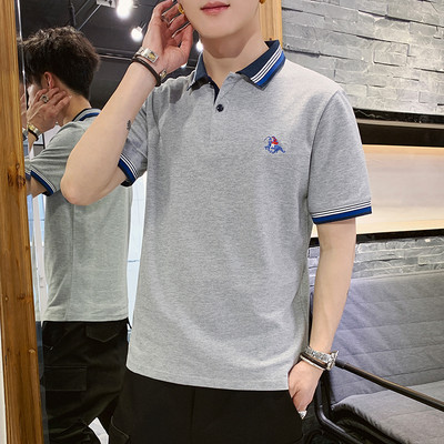 Ανδρικό μπλουζάκι με κλασικό κολάρο και κέντημα - διάφορα μοντέλα