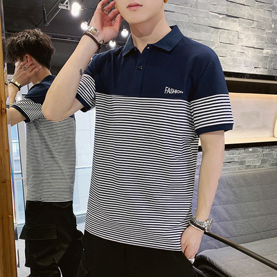 Ανδρικό μπλουζάκι με κλασικό κολάρο και κέντημα - διάφορα μοντέλα