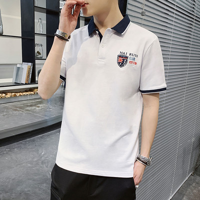 Ανδρικό μπλουζάκι με κλασικό κολάρο και κέντημα - διάφορα μοντέλα