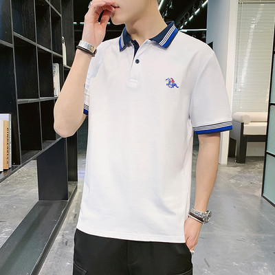 Ανδρικό μπλουζάκι με κλασικό κολάρο και κέντημα - διάφορα μοντέλα