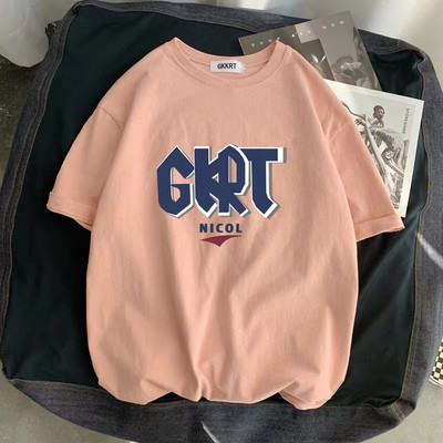 Široké pánske tričko s okrúhlym výstrihom a potlačou nápisu