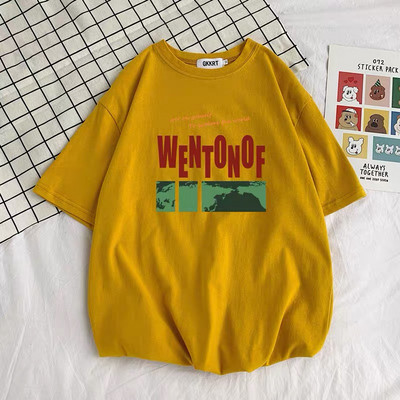 Široké pánske tričko s okrúhlym výstrihom a potlačou nápisu